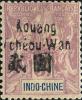 广州湾普1 安南法兰西神像加盖“Kouang Tchéou-Wan”改值邮票