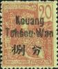 广州湾普1 安南法兰西神像加盖“Kouang Tchéou-Wan”改值邮票